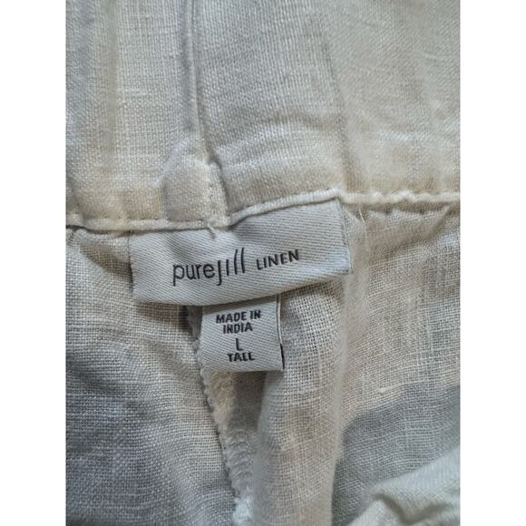 J. Jill PureJill 100% Linen‎ White Wide Leg Pull On Pants Size Large - Picture 5 of 5